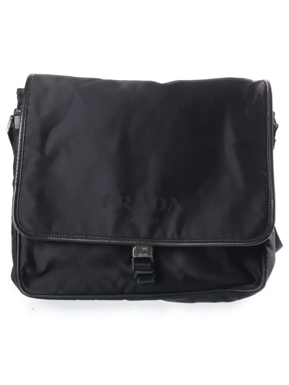 Prada Nylon Shoulder Messenger Bag Logo Black